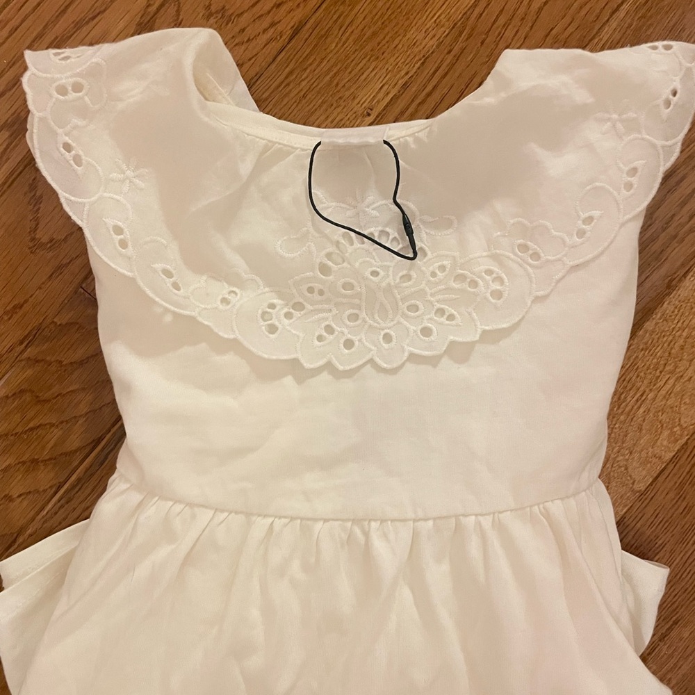 Cream Lace Trim Dress